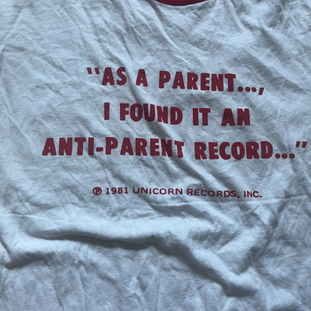 Vintage-Style White & Red Ringer Tee - Graphic Text - Picture 3 of 5